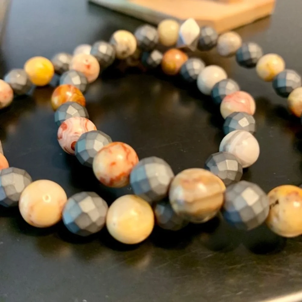 Unisex Reinforcements Stone Beaded Bracelet